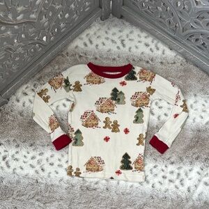 Burt’s Bees Kids gingerbread man long sleeve shirt 2T Christmas holiday winter